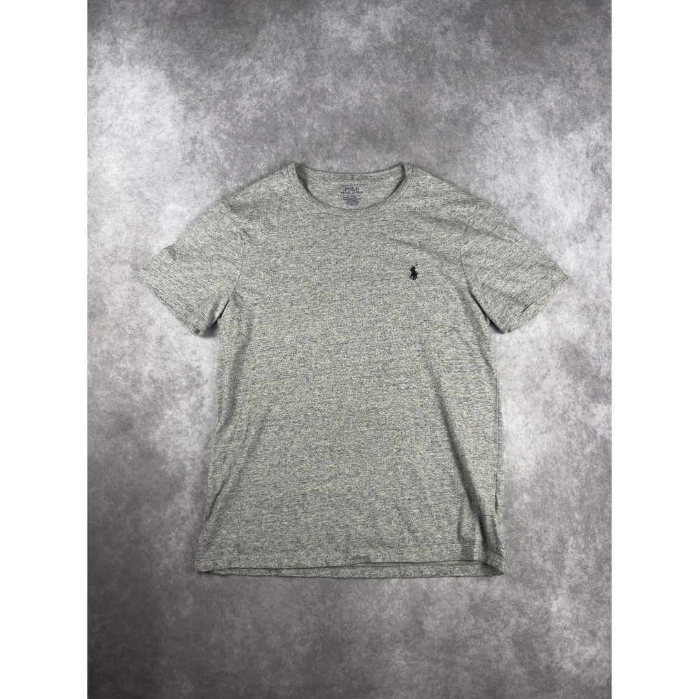 Polo Ralph Lauren Shirt Mens Medium Gray Custom Slim Fit Short Sleeve Pony Logo